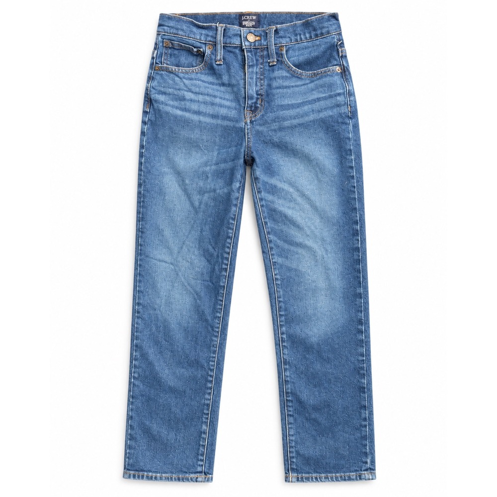 J Crew Essential Straight Jeans Womens 25 Medium Wash Tencel Stretch Denim